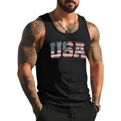 USA US Flag Patriotic 4th of July America Tank Top