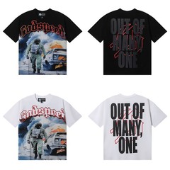 Godspeed Bomb Squad Print Tee Streetwear Men’s Hip Hop Oversized Graphic T-Shirt