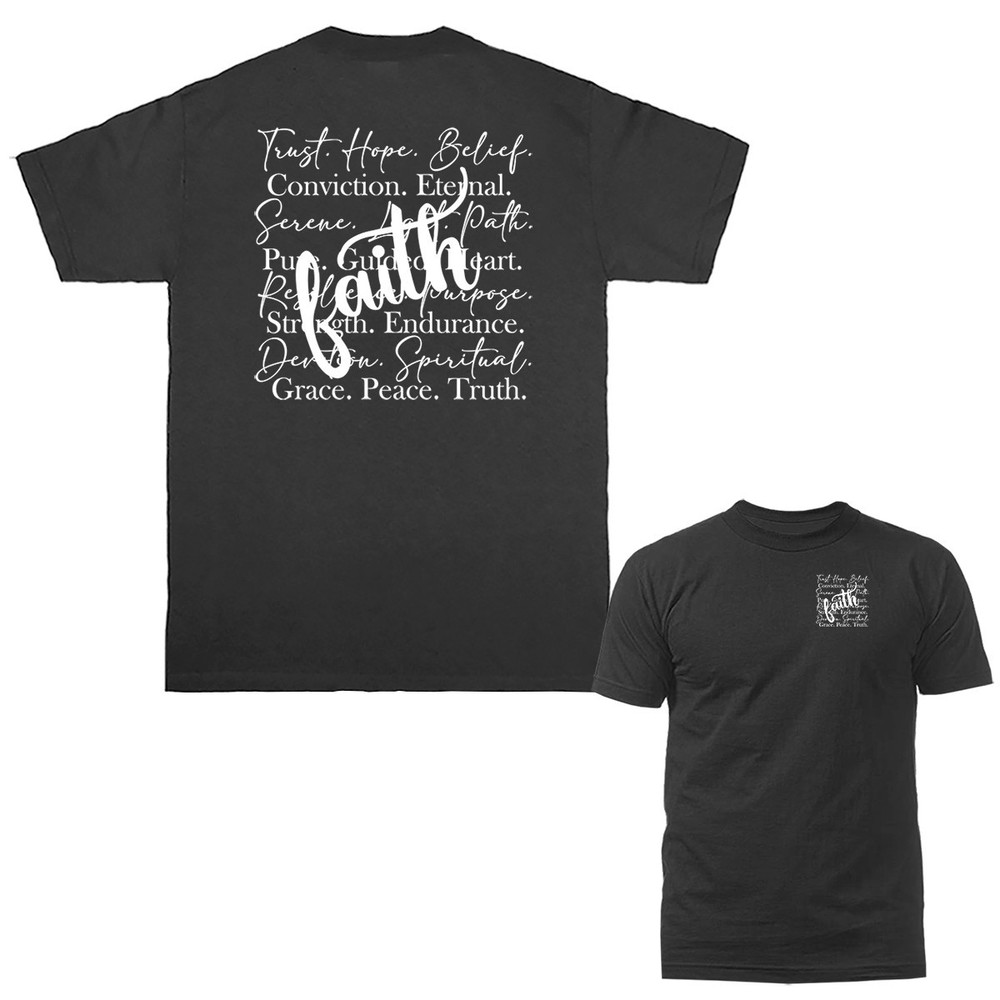 Faith Word Collage Christian Inspirational Religious T-shirt