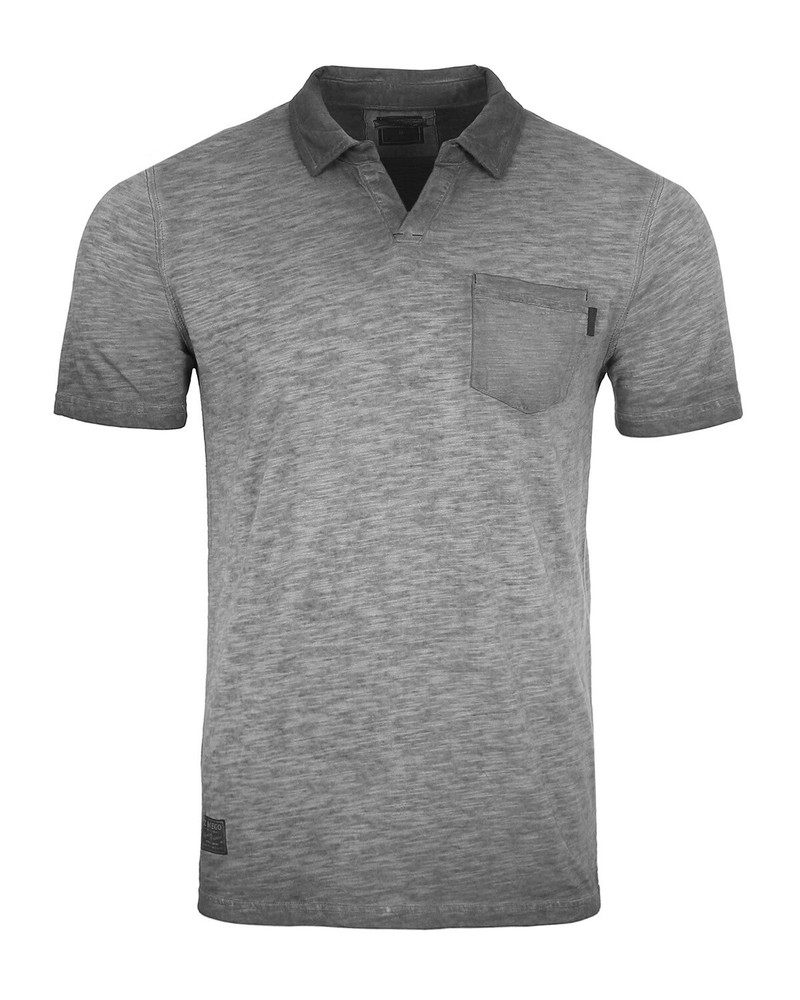 ZIMEGO Mens V-Neck Polo Shirt – Short Sleeve Vintage Button Henley With Pocket