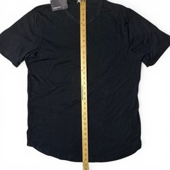 Buck Mason Black Slub Tall Curved Hem Tee Mens Size XL 100% Cotton USA NWT