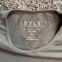 Men’s BYLT Premium Basics Drop Cut Short Sleeve T-shirt Dark Olive Size XL