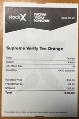 Supreme Verify Tee Tshirt Orange Medium (M) FW20 Captcha Made in USA