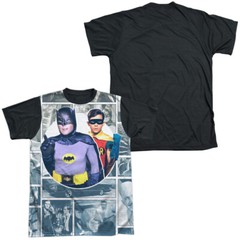 Batman Classic Tv 60S Panels Adult Halloween Costume T Shirt (Black Back), S-3XL
