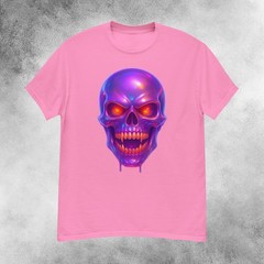 Infernal Purple Iridescent Skull Horror T-Shirt Men’s S-2XL