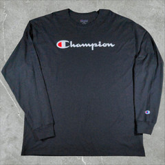 Champion Classic Jersey Crew Neck T-Shirt Men’s 2XL Long Sleeve Black