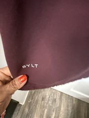 BYLT T-Shirt Men’s L Maroon Drop Cut Lux Cotton Blend Short Sleeve Bone Pocket