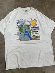 Vintage 90s Eagle Pacific Northwest Weather Map Funny Cartoon Cloud Sun T-Shirt
