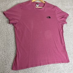 The North Face T Shirt Mens 2XL Pink Logo Short Sleeve Outdoors Hiking Walking