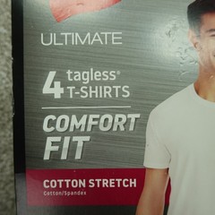 Hanes Shirts Mens Extra Large 46/48 White Cotton Stretch Comfort Fit 4 Pack