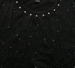 New Men Luxury Sequin Glitter Fashion Black Rivet T-Shirt High Quality