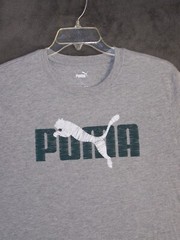 Puma Shirt Adult Large Gray Graphic Logo Short Sleeve Active Outdoor Sports Mens