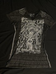 Affliction Renegade Tour Live Fast Studded Graphic V-Neck T-Shirt Men S Black