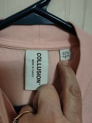 COLLUSION L Pink Skating Ring T Shirt Tee Top Unisex ASOS Streetwear Skater C8