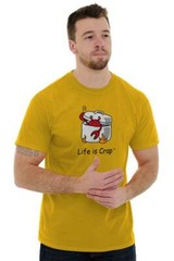 Life is Crap Funny Lobster Seafood Cookout Womens or Mens Crewneck T Shirt Tee