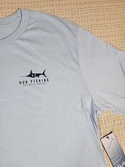 Medium HUK Men’s Performance Fishing Shirt Sunset Marlin Light Blue /Crystal Sky
