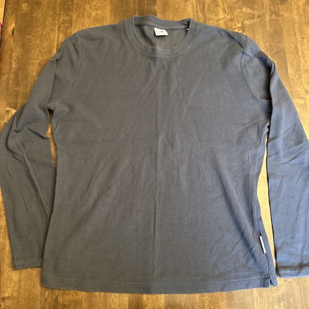 NN07 No Nationality Shirt Mens Small Gray Clive 3323 Waffle Thermal Long Sleeve