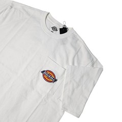 Dickies Men’s Pocket T-shirt, 100% Cotton, Short Sleeve, White Color, Size M.