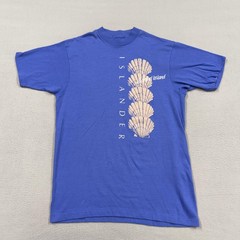 Vintage Hanes Shirt Mens Medium Blue Islander Sanibel Island Shell Graphic 1986