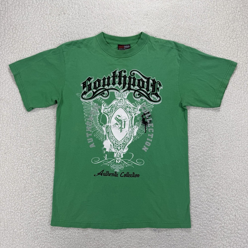 Southpole Graphic T Shirt Men’s L Green Y2K Streetwear Hip Hop Skater Urban