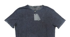 John Varvatos Oiled Blue Multi-Layer Dye Process Peace Sign Crew-Neck T-Shirt