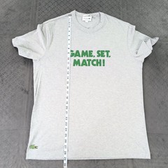 Lacoste T Shirt Game Set Match Tennis Gray Short Sleeve Unisex Adult XL