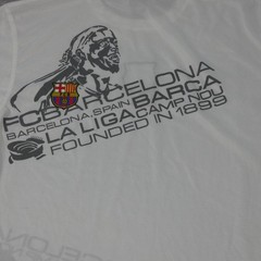 Nike T Shirt Mens L White Football FC Barcelona Soccer World Cup Stretch Jersey
