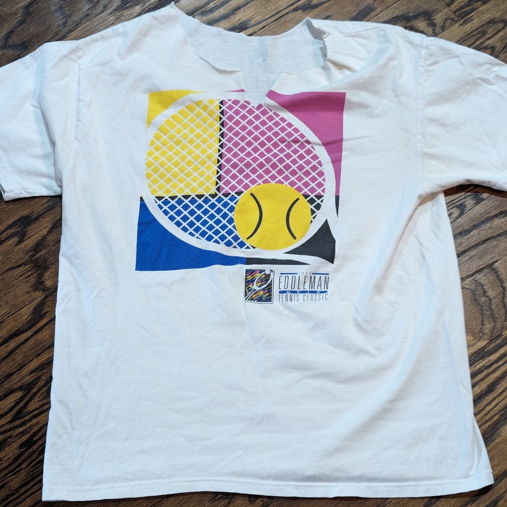 Vintage 1996 The Eddleman USTA Tennis T SHIRT (Large) 21×26 Birmingham Alabama