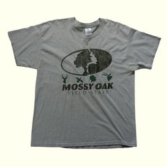 MOSSY OAK VTG 90s HUNTING OUTDOOR CAMO FIELD STAFF GRAPHIC COTTON T SHIRT SZ XL