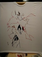 Spawn acrylic Artwork on T-shirt (include Spawn Action Figure ) Under develope)