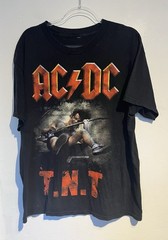 Vintage Acdc TNT Shirt XL Rock Band Gig Angus Young 2011 Distressed Angus Young