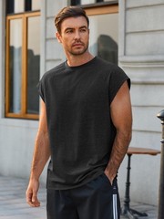 Mens Tank Tops Workout Muscle Gym Athletic T-Shirts Casual Cap Sleeve Summer …