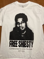 Pooh Shiesty Free Sheisty Shirt Size L White Hip Hop