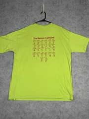 Lifeline Premium 2XL Sign Language Alphabet T-Shirt Green ASL Graphic Tee