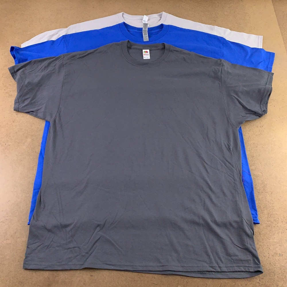 Men’s XL Charcoal Blue Gray Short Sleeve Crew Neck T-Shirt 3 Pieces New
