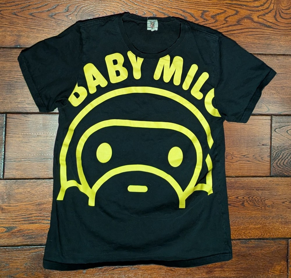 Bape Baby Milo Japan Black Graphic Tee T-Shirt Size Medium
