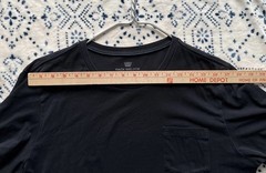 Mack Weldon Black Crew Pocket T Shirt, X-Large But Runs small, See #’s