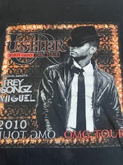 Usher OMG 2010 Tour Concert T-Shirt Mens Small Black Double-Sided Graphic Print