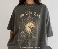 Vintage Clock Shirt Dark Botanical Gothic Graphic Tee