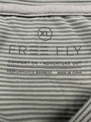 Free Fly Shirt Mens XL Gray Striped Bamboo Henley Pocket Tee Lightweight