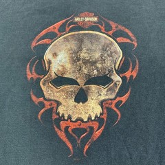 Vtg Harley Davidson Skull Tee Shirt Mens XL Black Daytona Beach FL Short Sleeve
