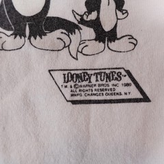 Vintage Looney Tunes Shirt Mens Medium White Double Sided Changes T Made USA 80s