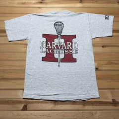 Vintage 90s Harvard Lacrosse University Big H College Graphic T-Shirt – Medium