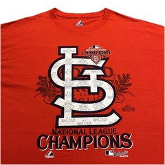 St Louis Cardinals 2011 NL Champions T Shirt XL Majestic Red