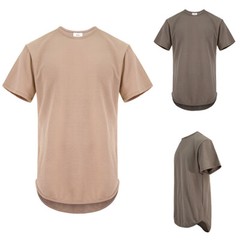 WEIV Men’s Casual Essential Scallop Round Baseball-Style Hem T-Shirt 3001