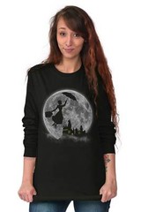 Classic Movie Wizard School Castle Magical Long Sleeve Tshirt Tee for Women