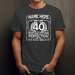 Men’s 30th Birthday T-Shirt Classic add NAME, AGE, YEAR 1996 PERSONALISED