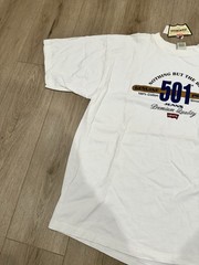 NWT VTG 90s LEVIS 501 Promo Genuine USA Made Jeans White Tee T-Shirt Mens Large