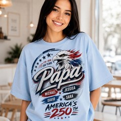 Personalized Papa Patriotic Shirt, 250th Anniversary Dad Gift Tee