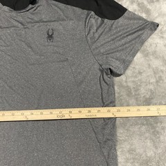 Spyder Active Mens Shirt XL Gray Short Sleeve Stretch Polyester Blend
